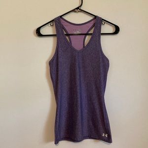 Under Armor Heat Gear Purple V-Neck Tank Size XS
